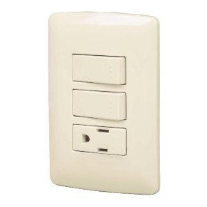 Placa armada contacto 2 interruptores,marfil, línea Italiana 48667