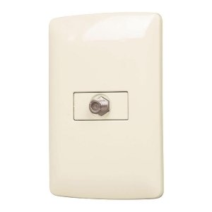 Placa armada con conexión para TV, marfil, línea Italiana 48672