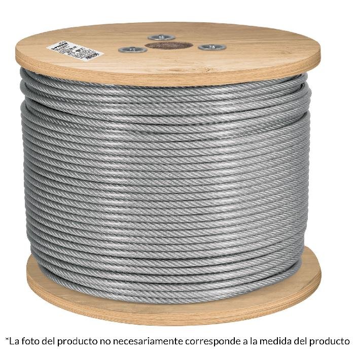 48809.jpg Metro cable flexible 3/32' acero 7x19 recubierto PVC, 300 m 48809 - Image 1