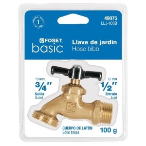Llave para manguera, latón, 100 gr, 1/2',blister,Foset Basic 49075