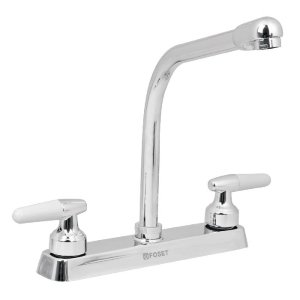 Mezcladora 8' p/fregadero, cuello cobra, manerales cono 49180