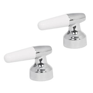 Juego de 2 manerales ABS/metal tipo cono para lavabo, Basic 49214