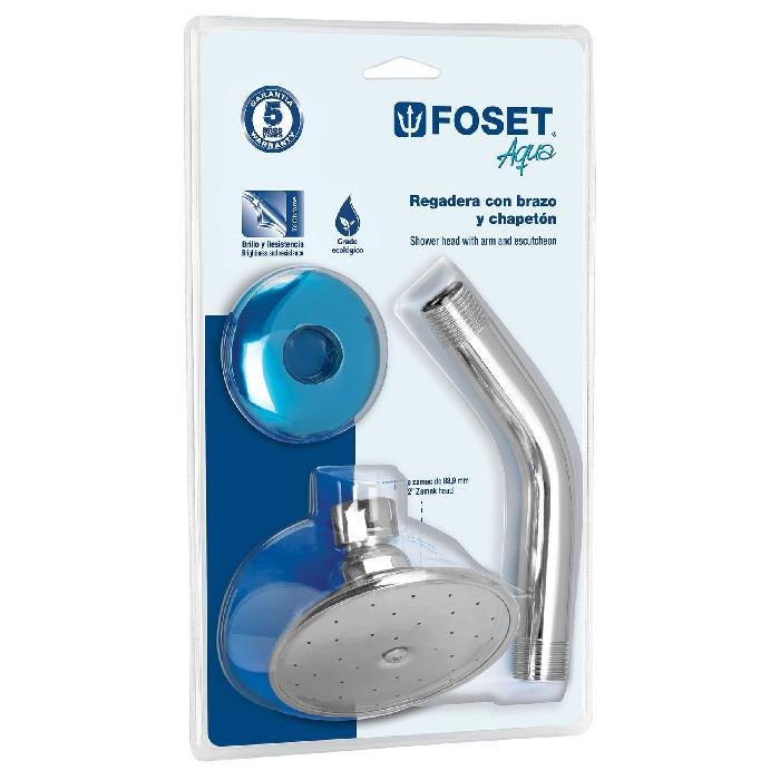 49284.jpg Regadera redonda 3-1/2', brazo y chapetón en blíster, Aqua 49284 - Image 1