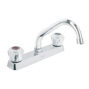 Mezcladora 8' p/fregadero, cuello corto, manerales acrílico 49286