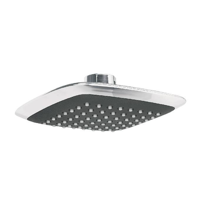 49454.jpg Regadera cuadrada plato ancho 6' gris-cromo, sin brazo, Aero 49454 - Image 1