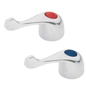Juego de 2 manerales metálicos tipo palanca p/lavabo, Basic 49455