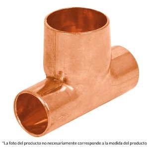 Tee reducida de cobre 3/4' x 1/2' x 3/4', Foset 49743