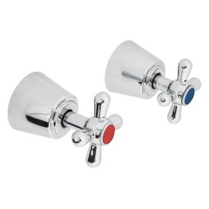 Juego de 2 manerales grandes, cruceta, cromo, Foset Aqua 49785