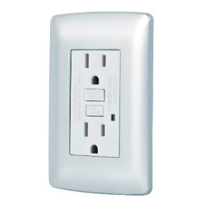 Contacto dúplex falla a tierra GFCI, plata, línea Italiana 49807