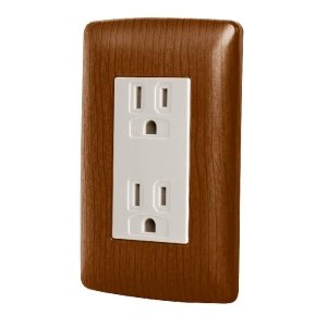 Contacto dúplex aterrizado, color madera, línea Italiana  49809