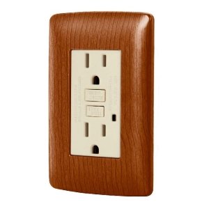 Contacto dúplex falla a tierra GFCI, madera, línea Italiana 49813