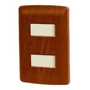 Placa armada 2 interruptores sencillos,madera,línea Italiana 49925