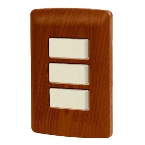 Placa armada 2 interruptores 1escalera,madera,línea Italiana 49934