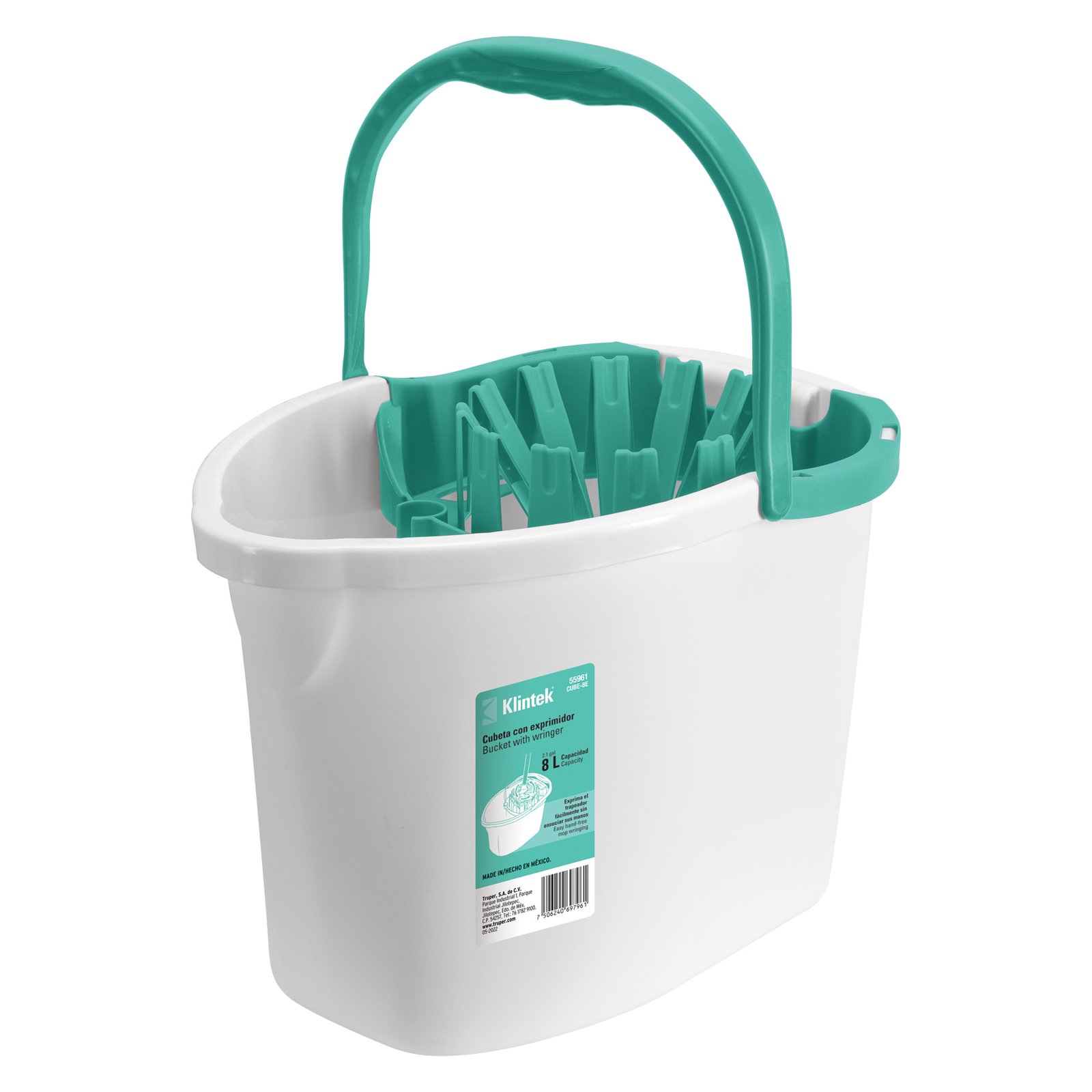 55961.jpg Cubeta plástica con exprimidor, 8L Klintek 55961 - Image 1