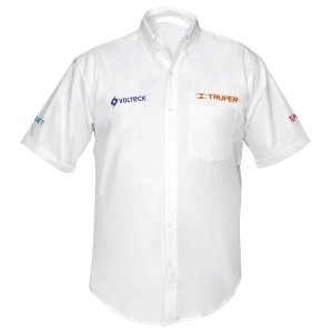 Camisa blanca para caballero, manga corta talla G, Truper 60366