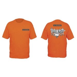 Playera naranja estampada 100% algodón, talla 42, Truper 60431