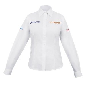 Camisa blanca para dama, manga larga talla M, Truper 63107