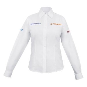 Camisa blanca para dama, manga larga, talla EEG, Truper 63110