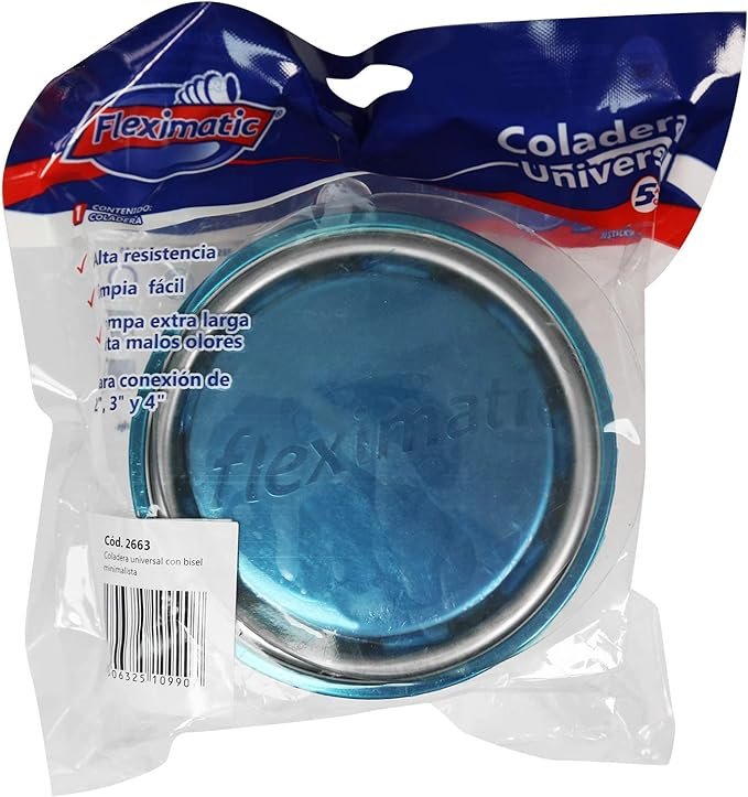 71Dg-DgQSbL._AC_SX679_.jpg Fleximatic 2663 Coladera Universal Minimalista, cubierta y bisel acero inoxidable, para conexión a 2, 3 y 4" - Image 1