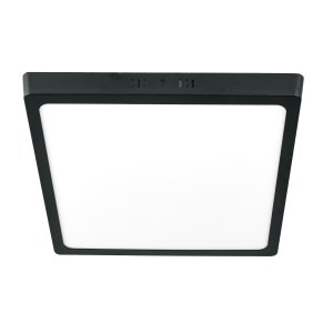 Luminario LED tipo plafón 24 W, cuadrado, luz de día, negro